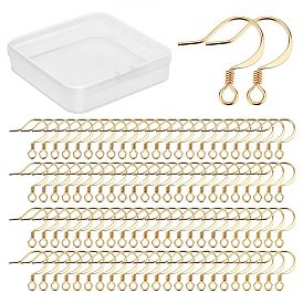 200 шт латунные серьги крючки, с горизонтальной петлей, долговечный