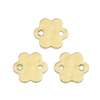 Brass Connector Charms, Flower Links, Rack Plating, Long-Lasting Plated, Cadmium Free & Lead Free