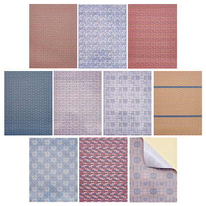 10 простыни 10 стили мини кукольный домик гостиная спальня обои, лист декоративных наклеек для кукольного домика