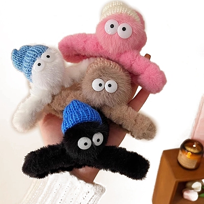 Заколки-коготки из шерстяного фетра, женские заколки для густых волос