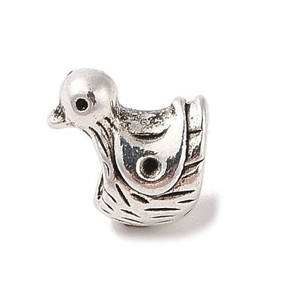 Tibetan Style Alloy European Beads Rhinestone Settings, Lead Free & Cadmium Free, Duck