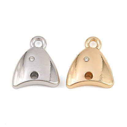 Aleación con colgantes de diamantes de imitación de cristal, encantos triángulo, chapado en rack, sin plomo y cadmio