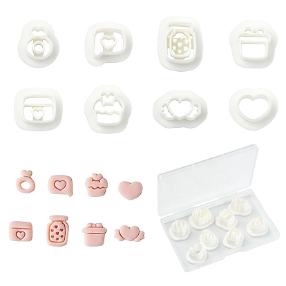 8 pièces 8 styles kit de découpe de boucles d'oreilles en pâte polymère