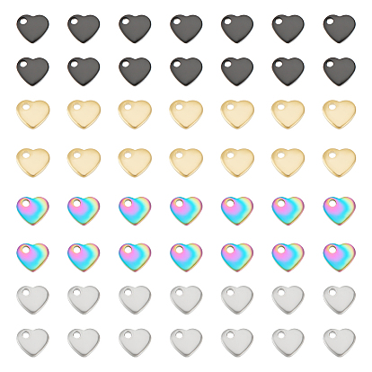 80 шт. 4 стиль 201 и 304 подвески из нержавеющей стали, штамповка пустой метки, сердце