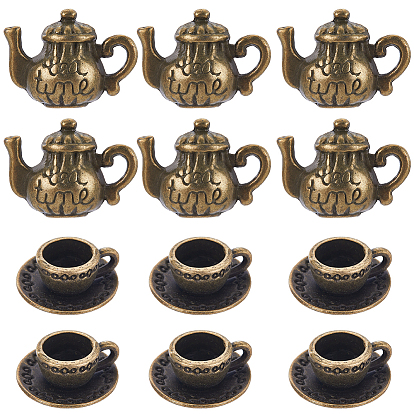 40 шт 2 стили подвески из сплава в тибетском стиле, чайник