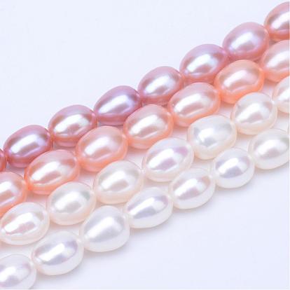 Natural Cultured Freshwater Pearl Beads Strands, Rice