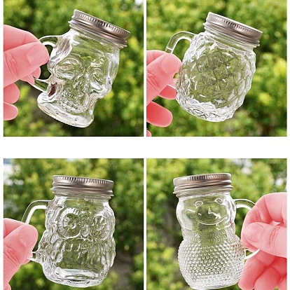 Transparent Plastic Bead Containers, with Screw Top Lid, Handle Cup