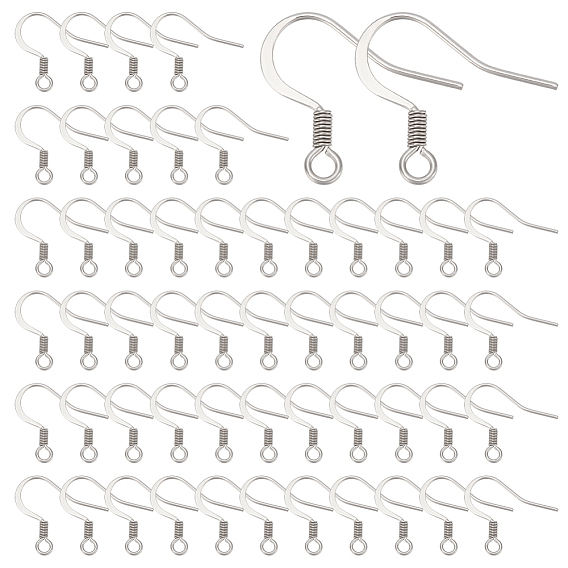 100шт 304 французские серьги из нержавеющей стали, плоские крючки для серег, провод уха, с горизонтальной петлей