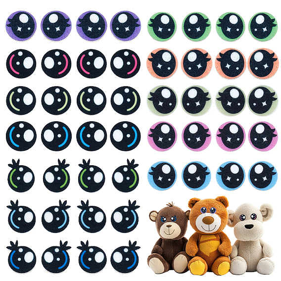 24 пары 12 стили самоклеящихся тканевых нашивок из фетра, глаз