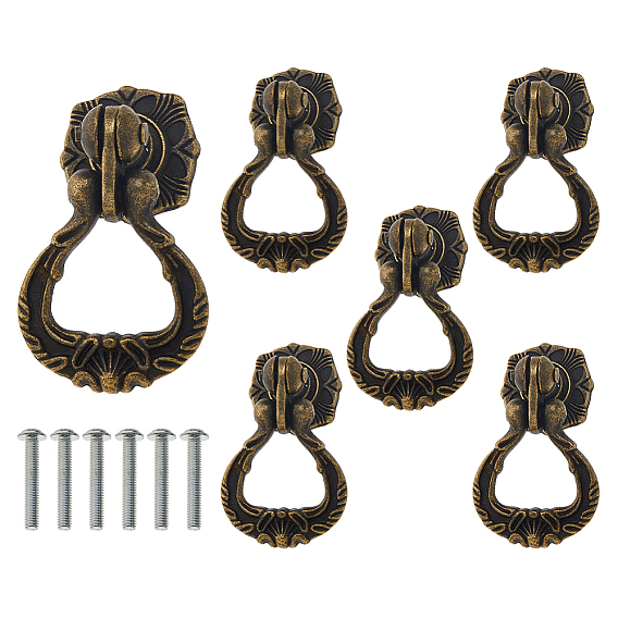 6 шт. ручки для ящиков из цинкового сплава, ручки шкафа, аксессуары для дверных ручек