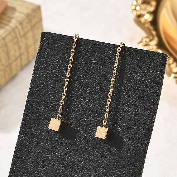 Серьги-гвоздики с кисточками из латуни, кубические