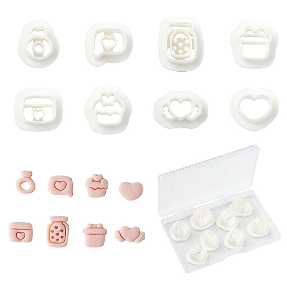 8 pièces 8 styles kit de découpe de boucles d'oreilles en pâte polymère