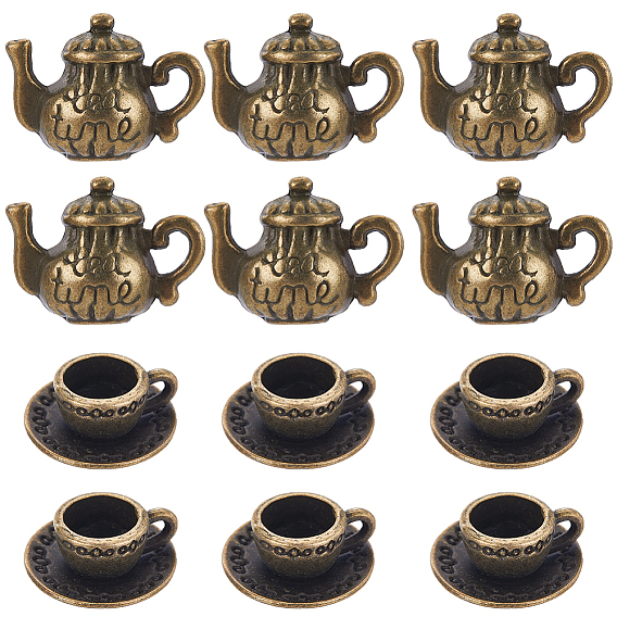 40 шт 2 стили подвески из сплава в тибетском стиле, чайник