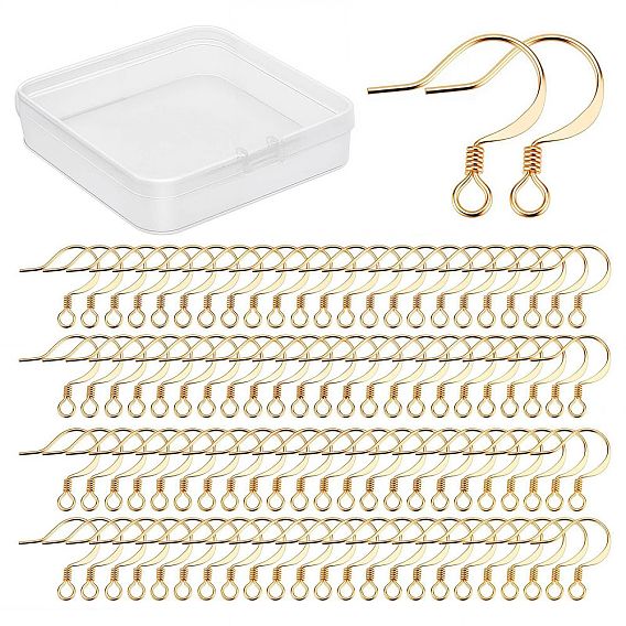 200 шт латунные серьги крючки, с горизонтальной петлей, долговечный