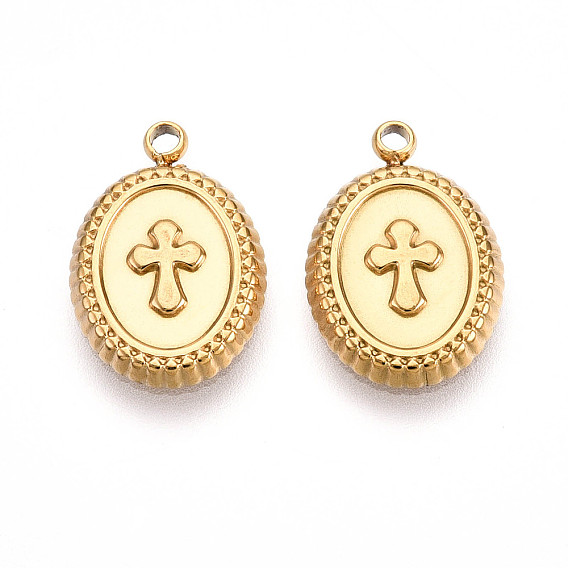 304 прелести нержавеющей стали, ионное покрытие (ip), овал с подвеской в виде креста