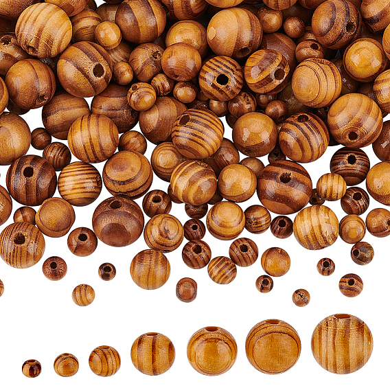 700шт 7 стили круглые бусины из натурального дерева, окрашенные, без свинца