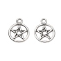 Тибетский стиль кольцо сплава со звездой подвесками, без кадмия и без свинца, 25x20x2 мм, Отверстие : 3 мм , около 617 шт / 1000 г
