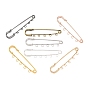 Imperdibles de hierro, piezas para broches, Alfileres para falda escocesa con cinco presillas, chapado en rack