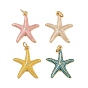 Латунь эмаль подвески, с целью перехода в кольце, очарование морской звезды, реальный 18 k позолоченный, стойки покрытие, без свинца и без кадмия, долговечный