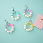 Colorful Crystal Beaded Flower Charm Bracelet with Macaron Colors and Short Chain