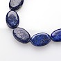 Natürlicher Lapislazuli Perlenstränge, Flachoval, gefärbt