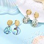 Серьги-гвоздики из натуральной раковины пауа, овальные, с 304 фурнитурой для сережек-гвоздиков из нержавеющей стали для женщин