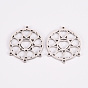 304 Stainless Steel Chandelier Component Links, Laser Cut, Flat Round with Heart
