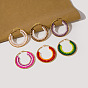 Chic Color Block Pearl Earrings with Geometric Circles - Fashionable and Versatile Ear Accessories