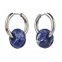 Colliers pendentifs en pierres naturelles mélangées et ensembles de bijoux de boucles d'oreilles asymétriques, avec 304 accessoires en acier inoxydable