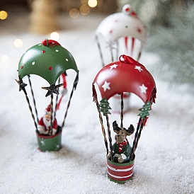 Christmas Theme Iron Hot Air Ballon/Umbrella Pendant Decoration, for Christmas Tree Hanging Ornament