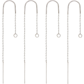2 paires de boucles d'oreilles à tige en argent sterling, fil d'oreille avec boucles