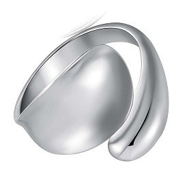 925 Sterling Silver Twist Chunky Open Cuff Ring for Women