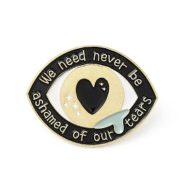 Eye with Heart Enamel Pins, Golden Alloy Brooch for Backpack Clothes