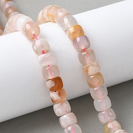 Натуральные вишневые агатовые бусины, баррель