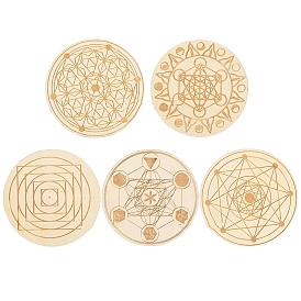 Wooden Coasters, Flat Round Cup Mats