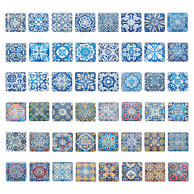 2 наборы стеклянных кабошонов, квадрат с рисунком напольной плитки