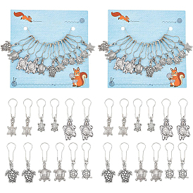 24 маркеры петель черепахового цвета в тибетском стиле, для шитья вязания