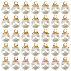 100 подвески из сплава шт., с пластиковыми бусинами из искусственного жемчуга, золотой свет, круглые