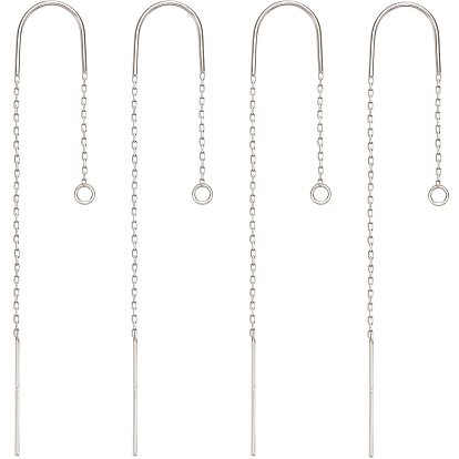 2 paires de boucles d'oreilles à tige en argent sterling, fil d'oreille avec boucles