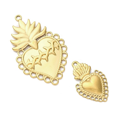 304 Ссылки на компоненты люстры из нержавеющей стали в форме священного сердца, ионное покрытие (ip)