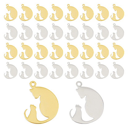 32 шт. 2 цвета 304 подвески из нержавеющей стали, кошка