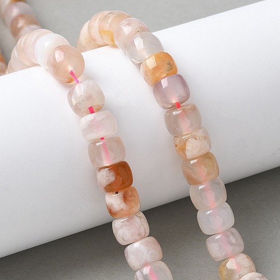 Натуральные вишневые агатовые бусины, баррель