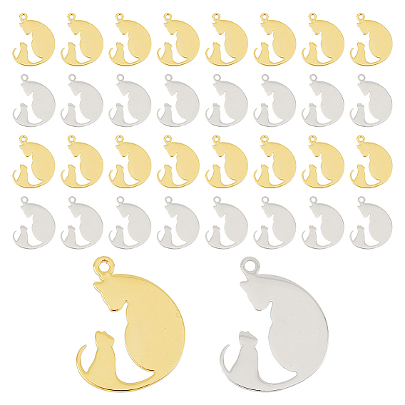 32 шт. 2 цвета 304 подвески из нержавеющей стали, кошка