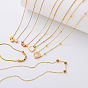European Style 304 Stainless Steel Pendant Necklaces for Women, Golden