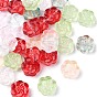 35Pcs Transparent Spray Painted Glass Beads, Plum Blossom Flower