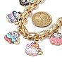 Enamel Cat Bag Chains Strap, Light Gold Tone Alloy Purse Chains, for Bag Replacement Accessories