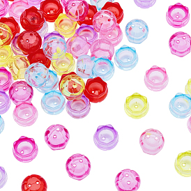 Transparent Resin Bead Caps, 6-Petal Flower