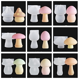 Easter Themed Silicone Display Decorations Molds, For DIY UV Resin & Epoxy Resin Craft Making, White, Mushroom