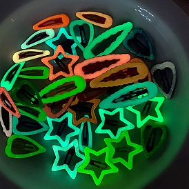 10Pcs Luminous Snap Hair Clips, Hair Accessories, Mixed Color