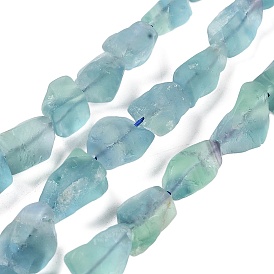 Raw Rough Natural Fluorite Beads Strands, Nuggets